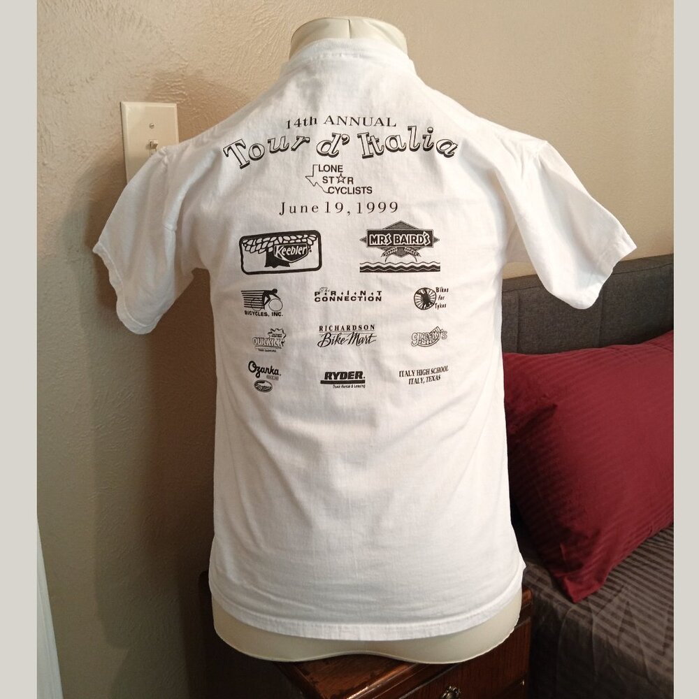 Vintage Collectible Cycling T-Shirt: 14th Annual Tour D' Italia, Italy Texas View 3